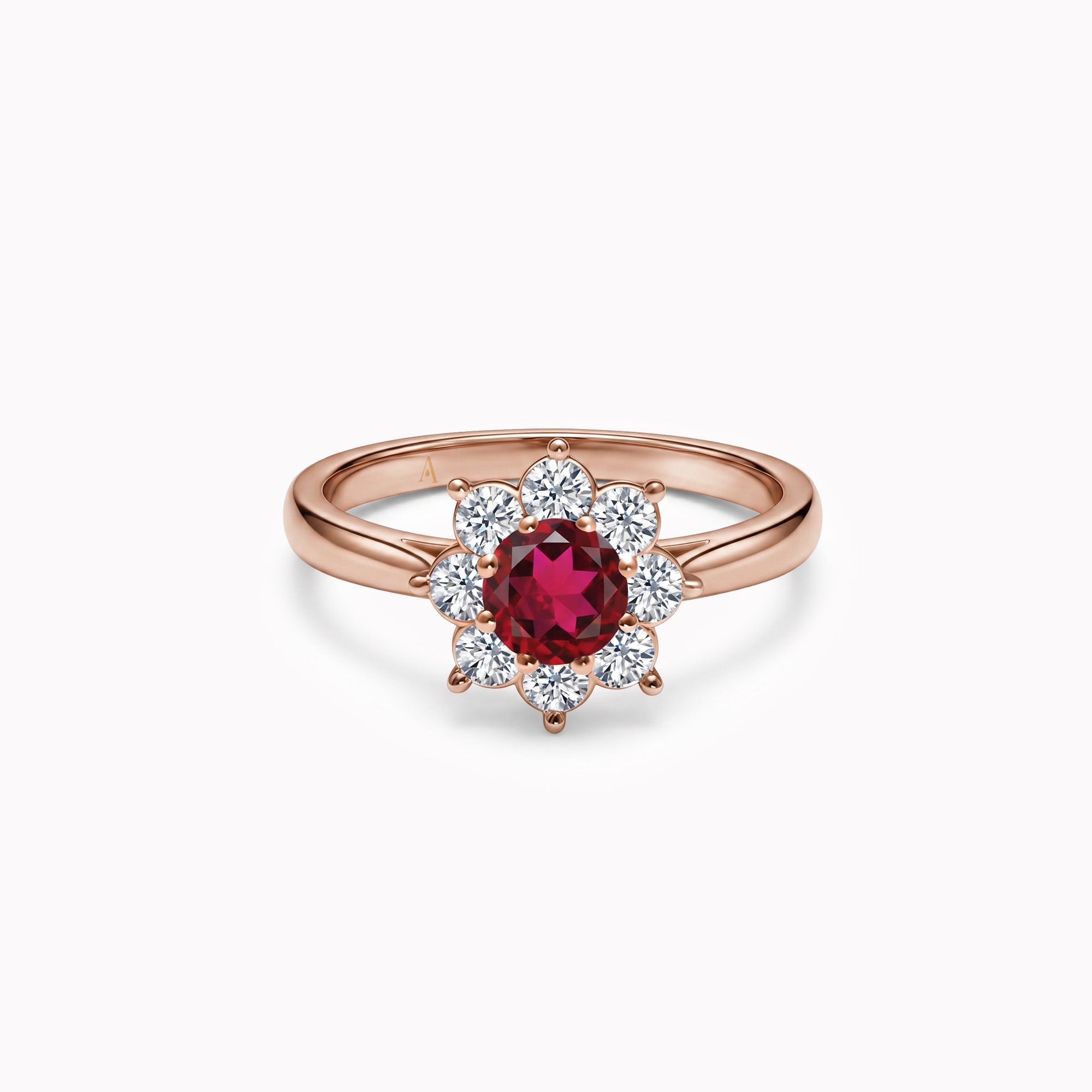 The Blooming Red Flower 0.30 carats - Red Gold 18k