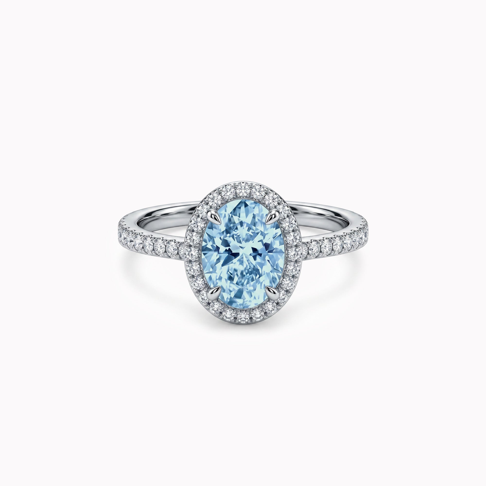 The Blue Green Temple of Saturn 0.75 carats - platine 950
