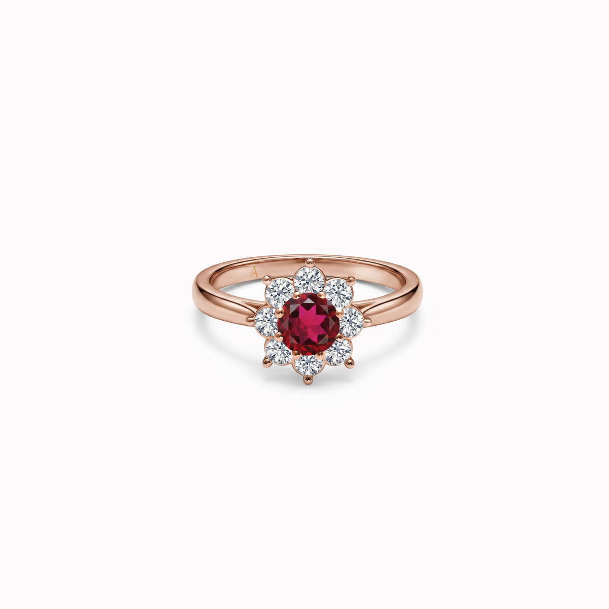The Blooming Red Flower 0.30 carat - or rouge 18k