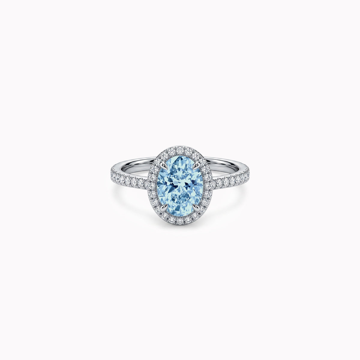The Blue Green Temple of Saturn 0.75 carats - platine 950