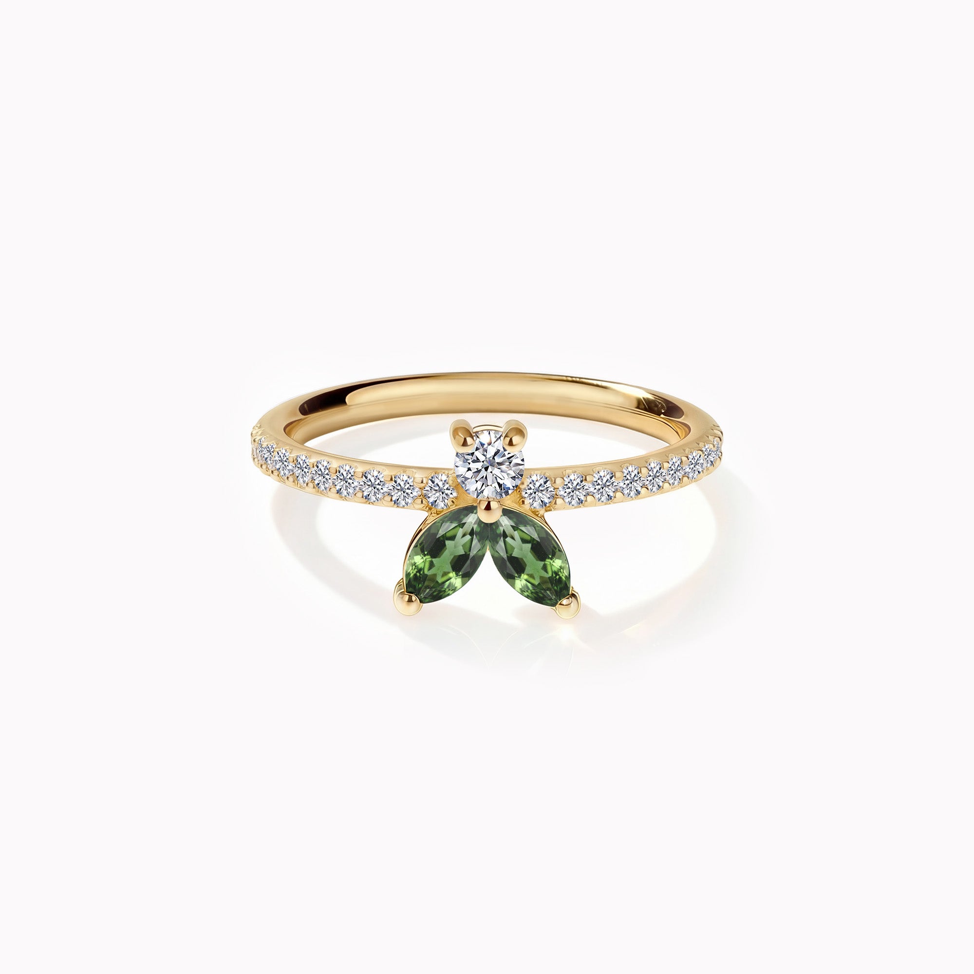 The Fancy Little Bee Tourmaline Vert antique - or jaune 18k