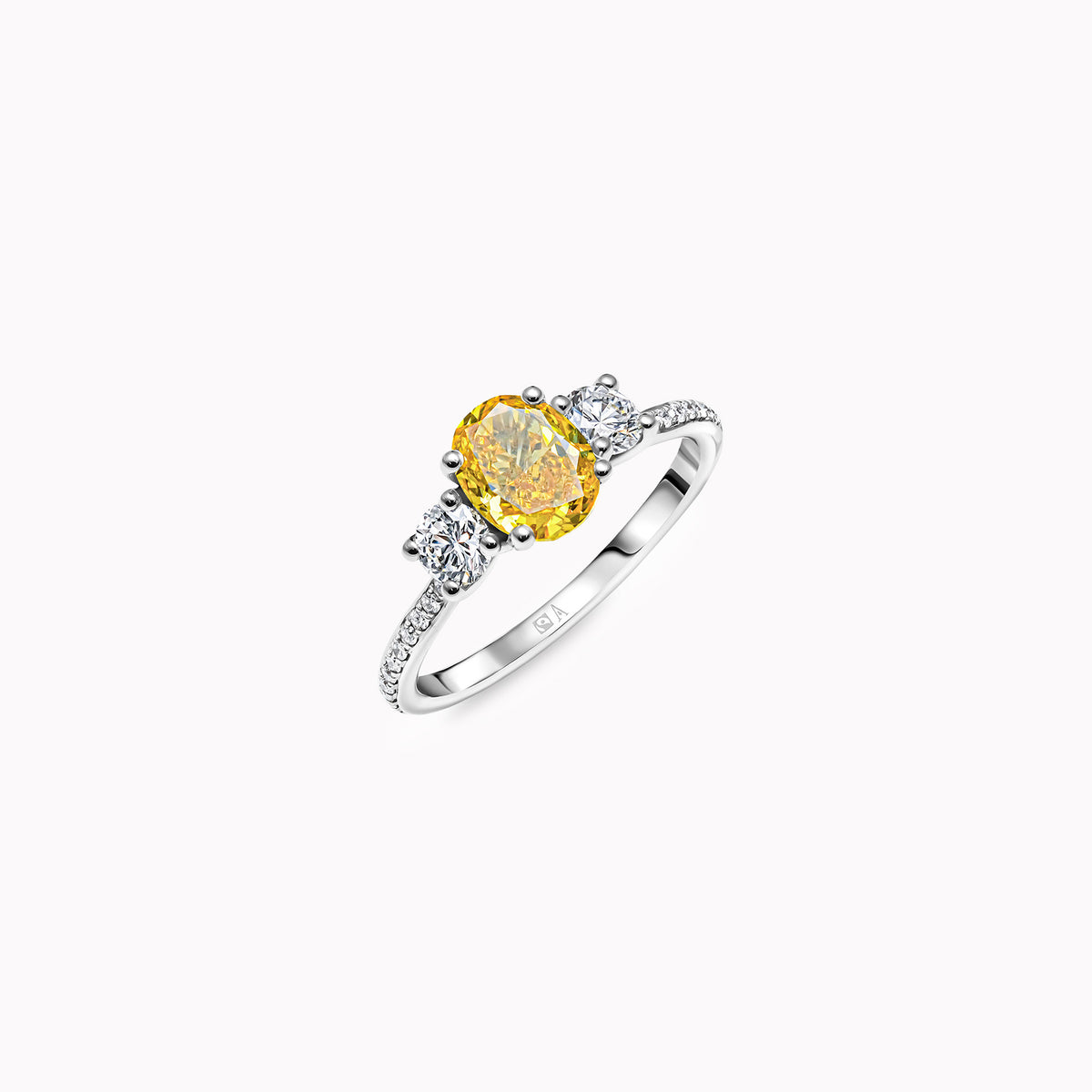 Three Little Sunbirds 1.00 carat - or blanc 18k