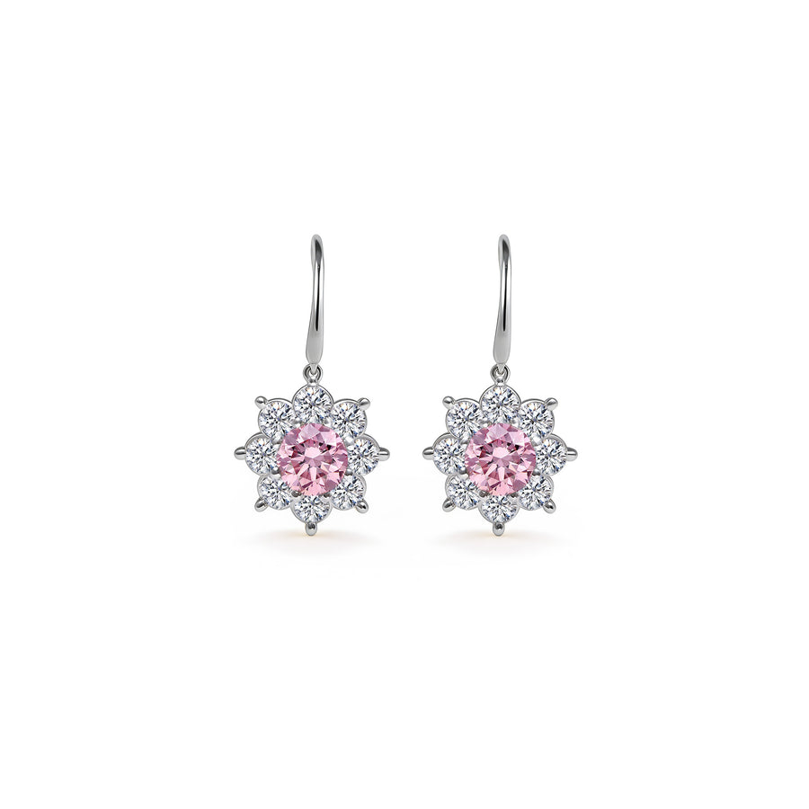 Ohrringe The Blooming Pink Flower 0.25 Karat - Weissgold 18K