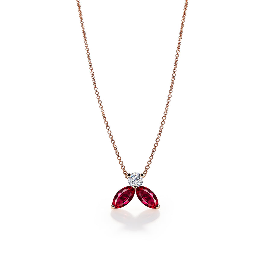 Collier The Little Bee rouge M - Or jaune 18k