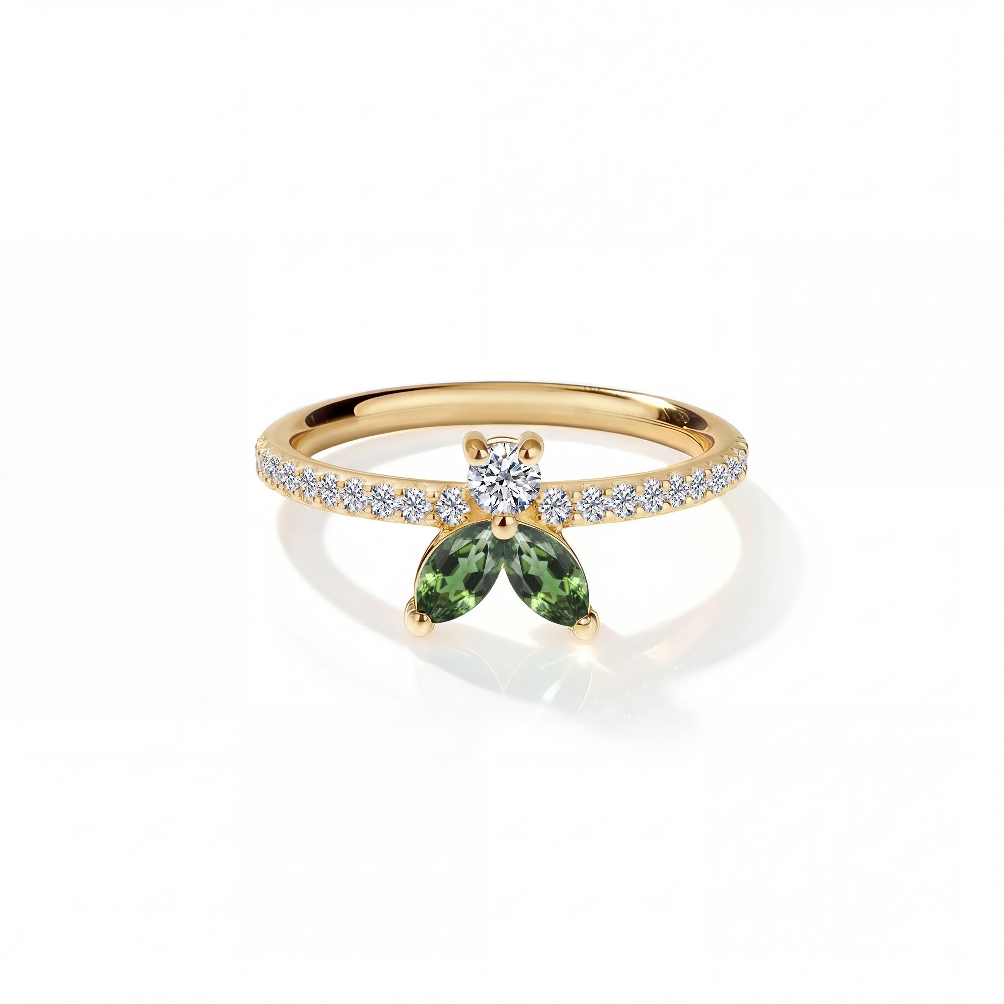 The Fancy Little Bee Tourmaline Vert antique - Yellow Gold 18k