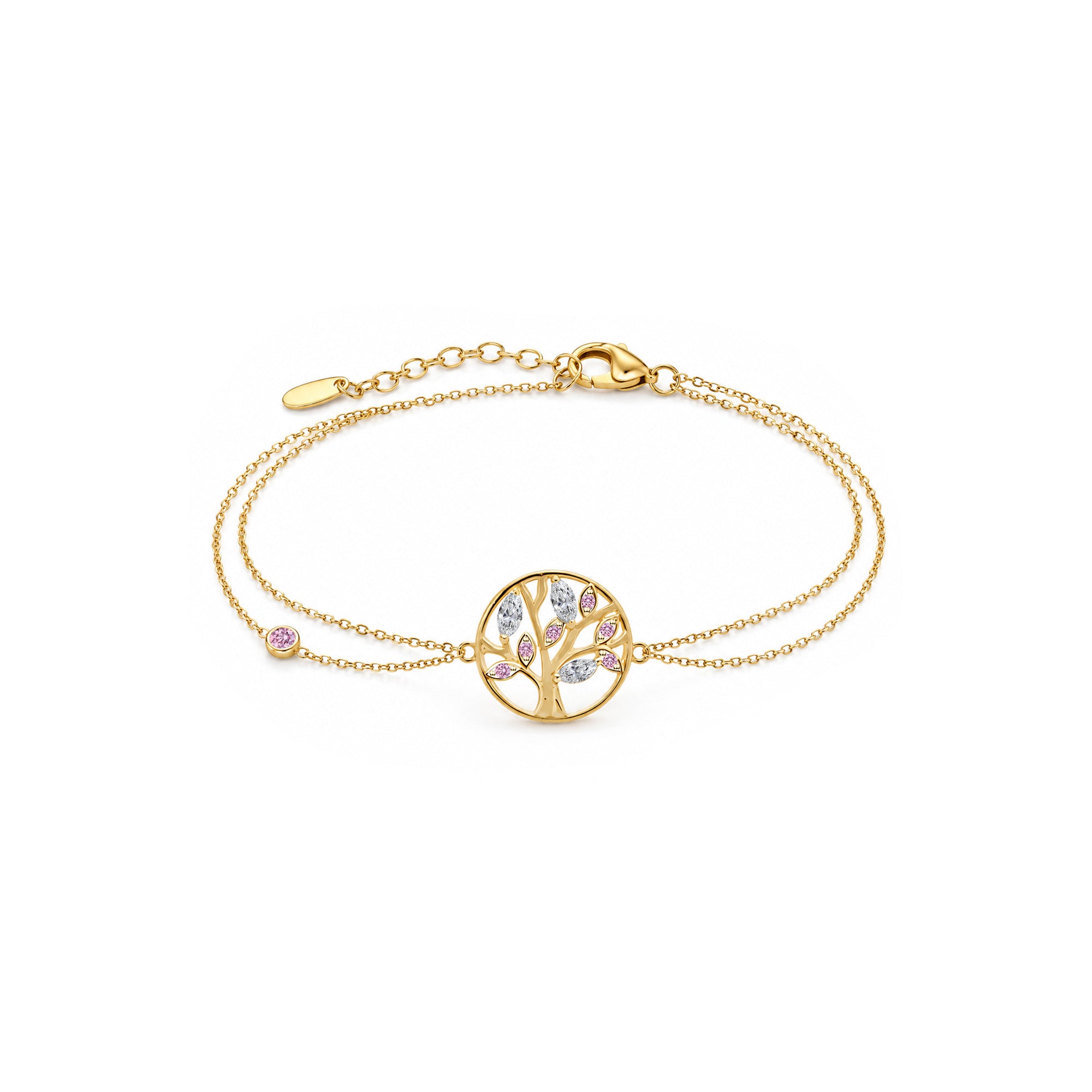 Halskette Tree of Life   Blau – 18 Karat Gelbgold