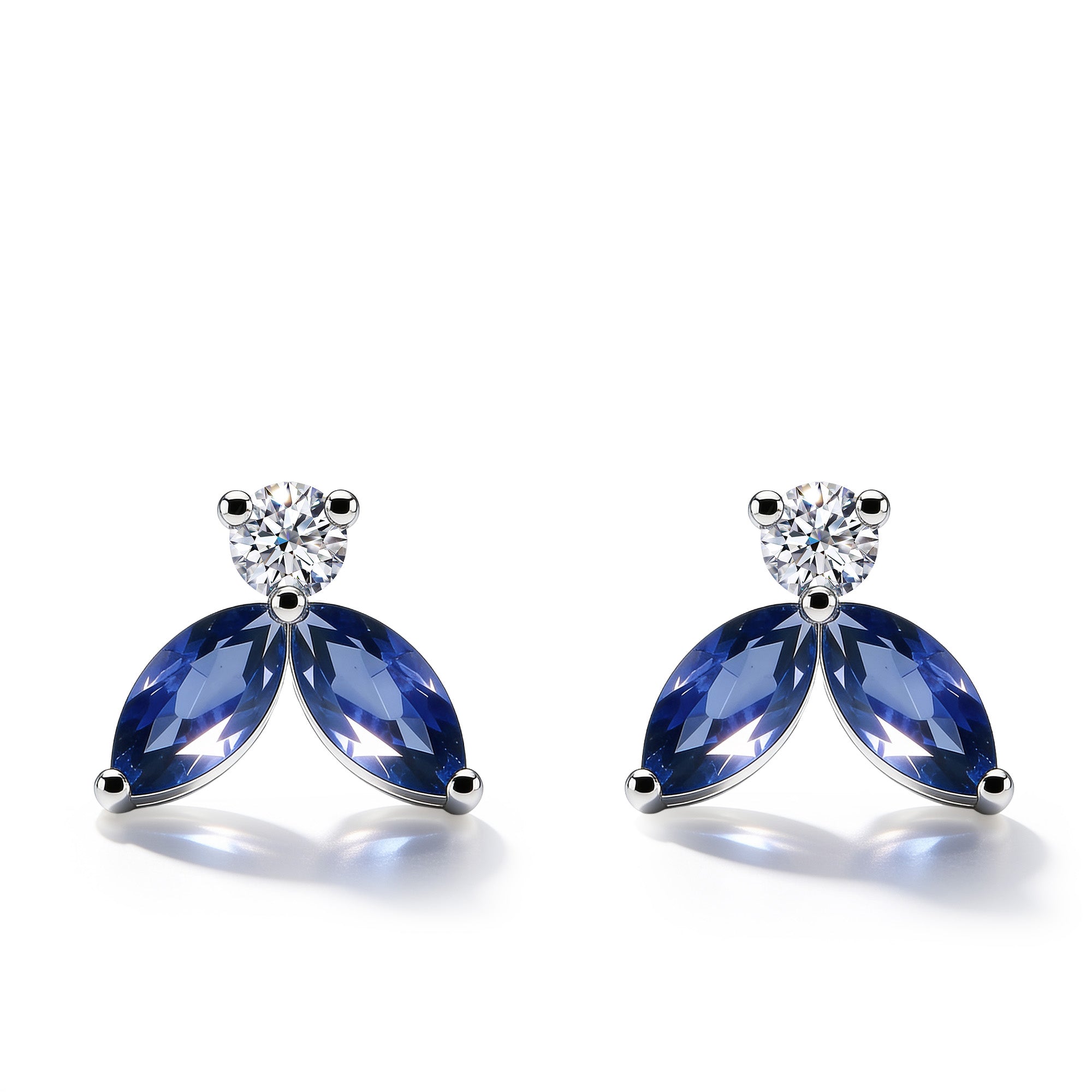 Earrings Little Bees Bleu 1.00 carat - White Gold 18k 
