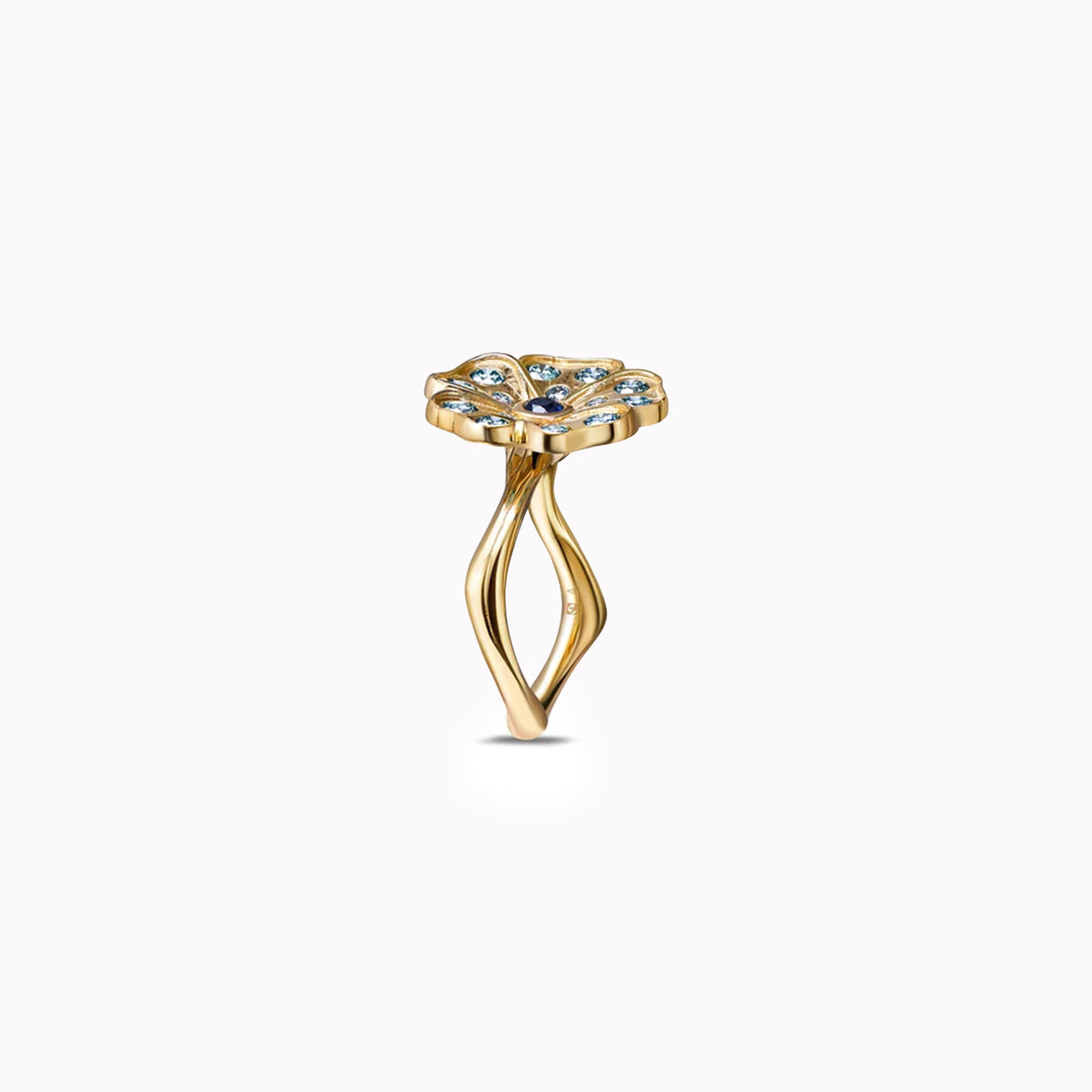 Romantic Rose Garden blue -  or Jaune 18k