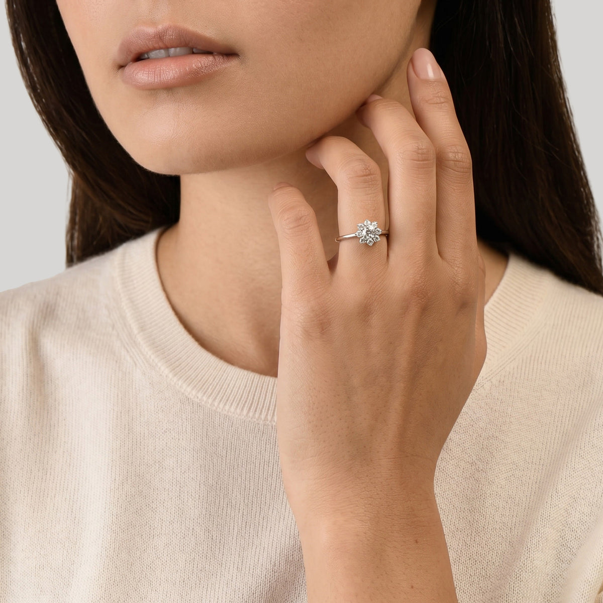The Blooming Flower 0.30 carat - or blanc 18k