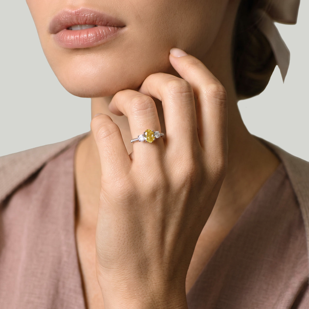 Three Little Sunbirds 1.00 carat - or blanc 18k
