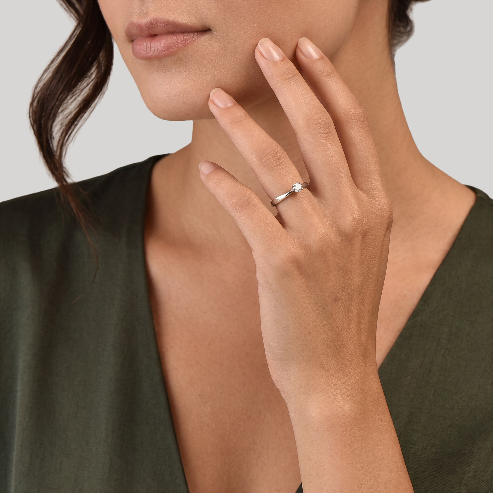 Sobriété Heureuse (S) - 0.15 Karat - Weissgold 18 K