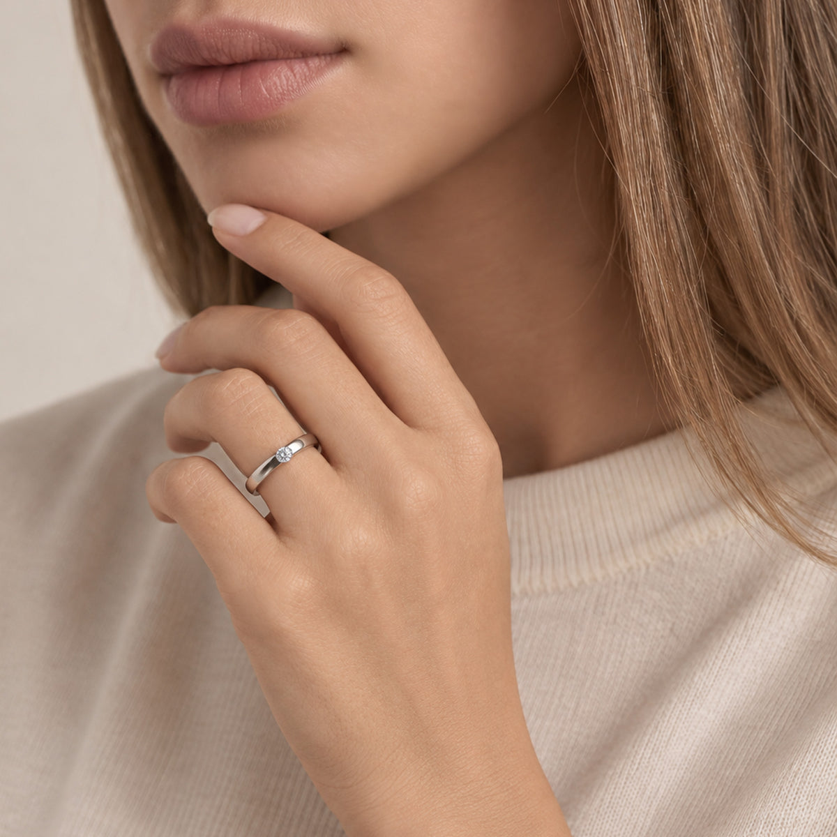 The Minimalist Lady 0.30 carats - or blanc 18k