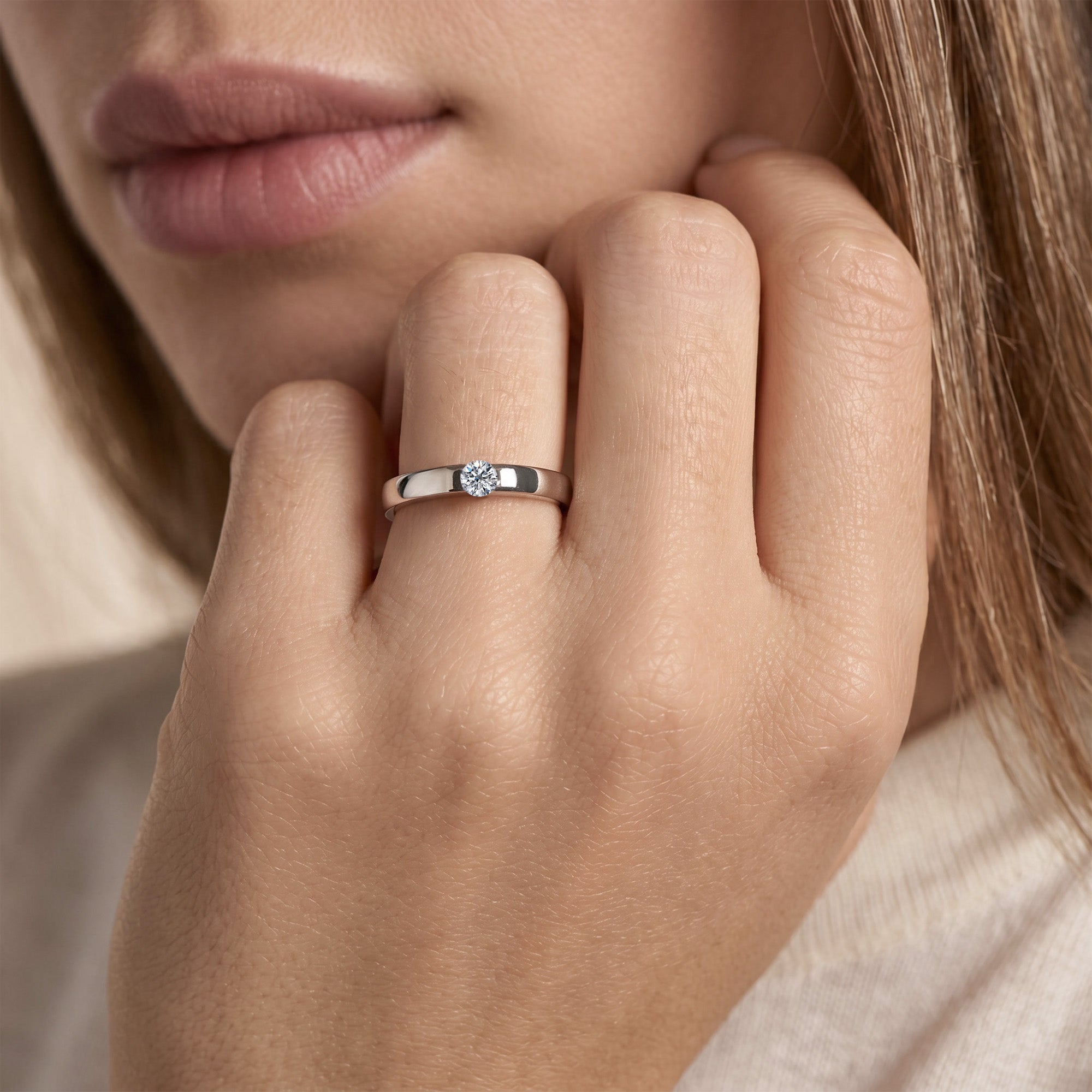The Minimalist Lady 0.30 Karat - Weissgold 18 K