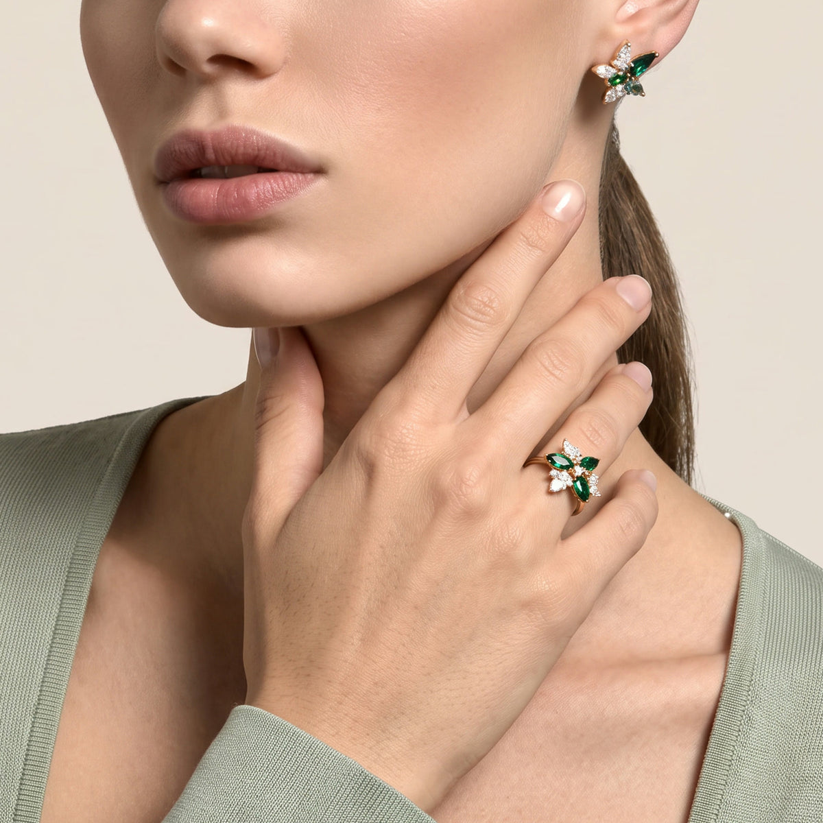 Ohrringe Wild Forest - Weissgold 18K