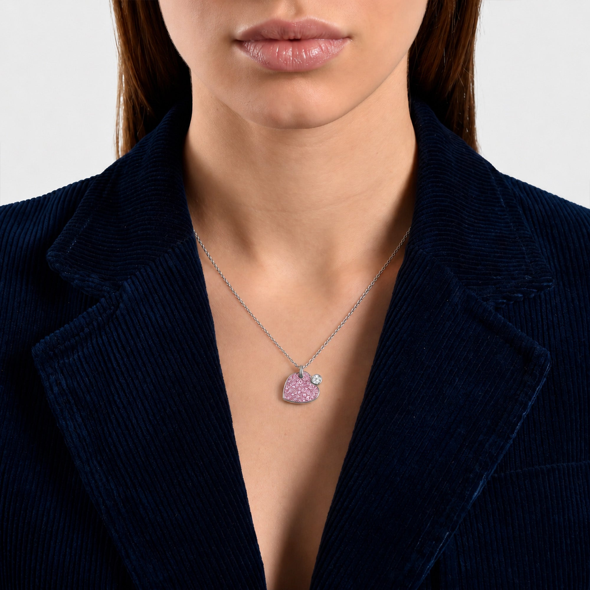 Collier Wild Forest Herz - 18k Weißgold
