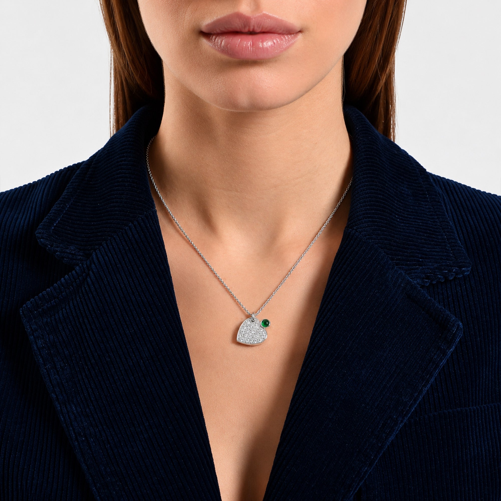 Collier Wild Forest Herz - 18k Weißgold