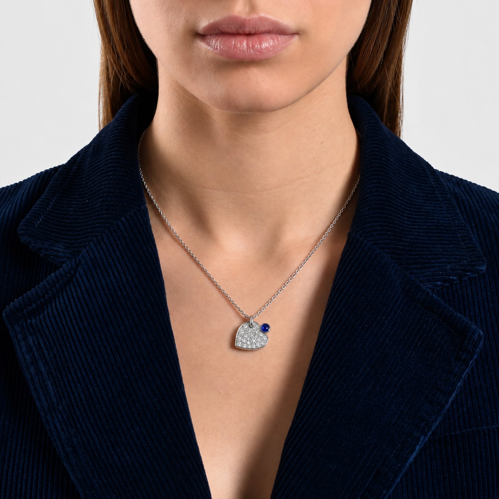 Collier Wild Forest Herz - 18k Weißgold