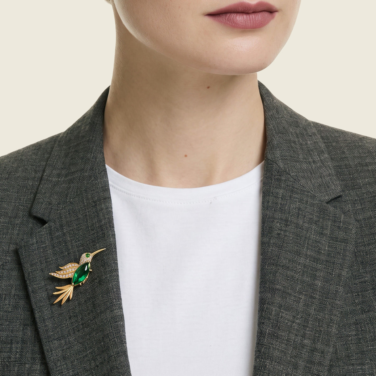 Radiant Hummingbird - or jaune 18k
