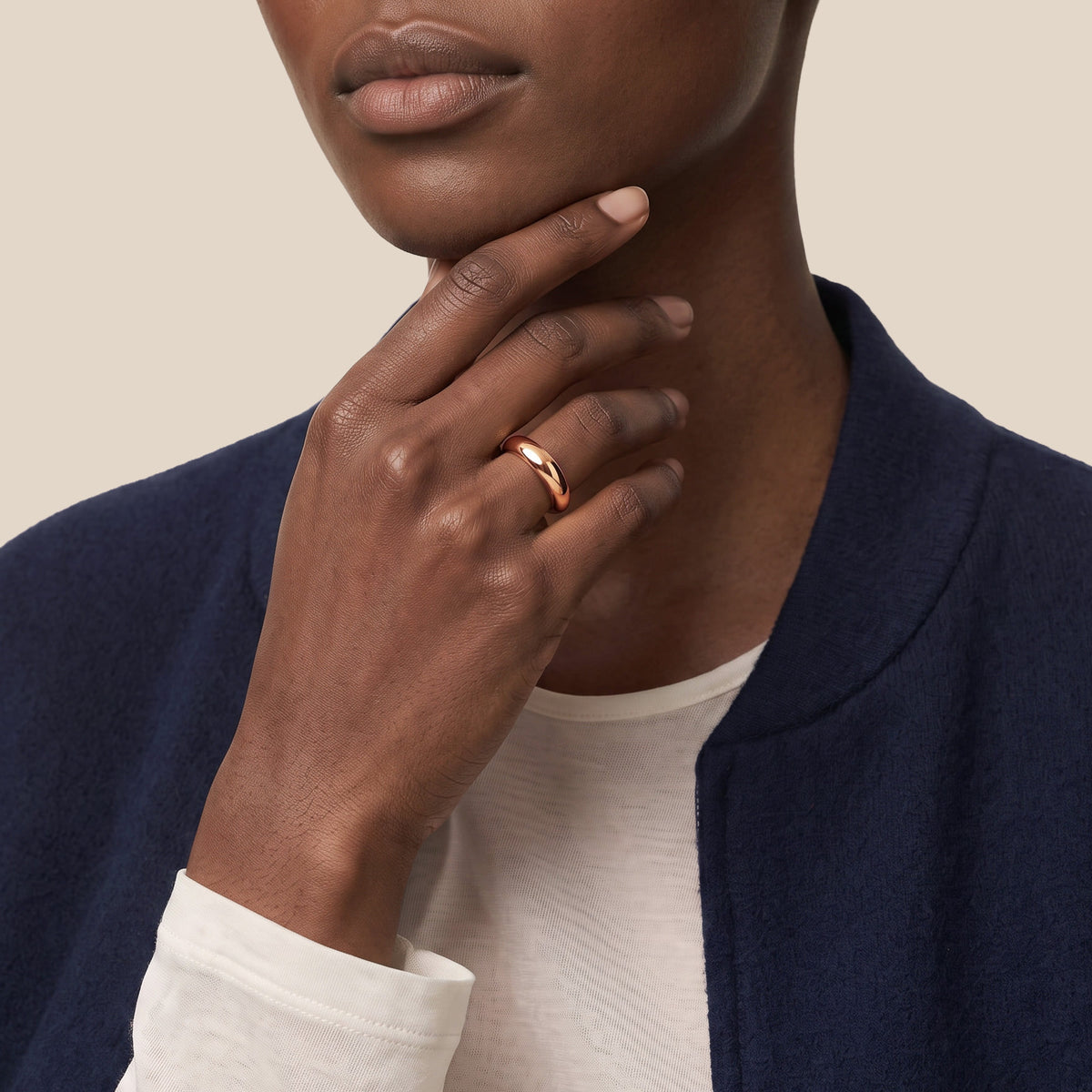 The Curvy 4.0 mm - or rouge 18k