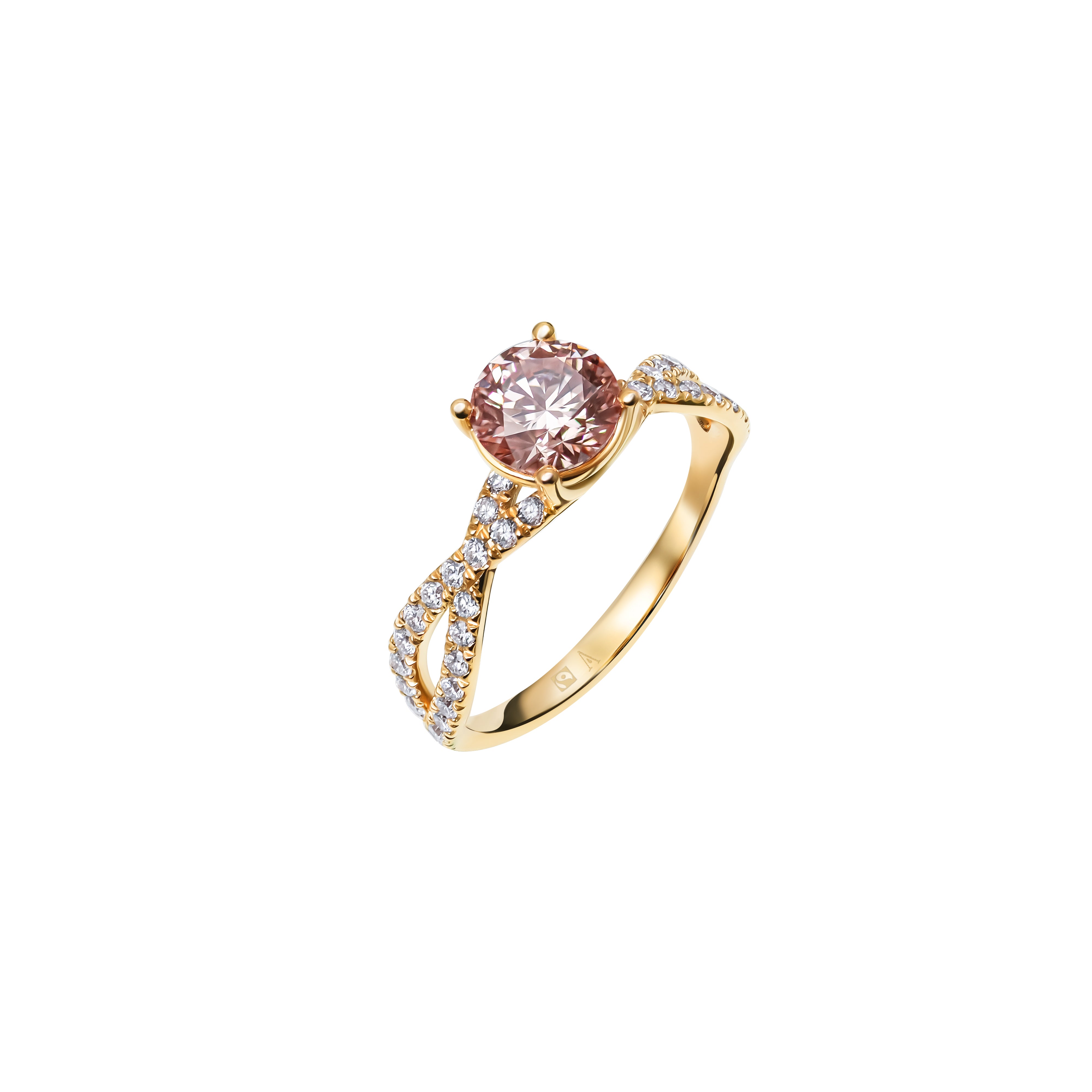 Féeriquement coquette pink brown- 0.91 carat - or rouge 18k - AGUADEORO