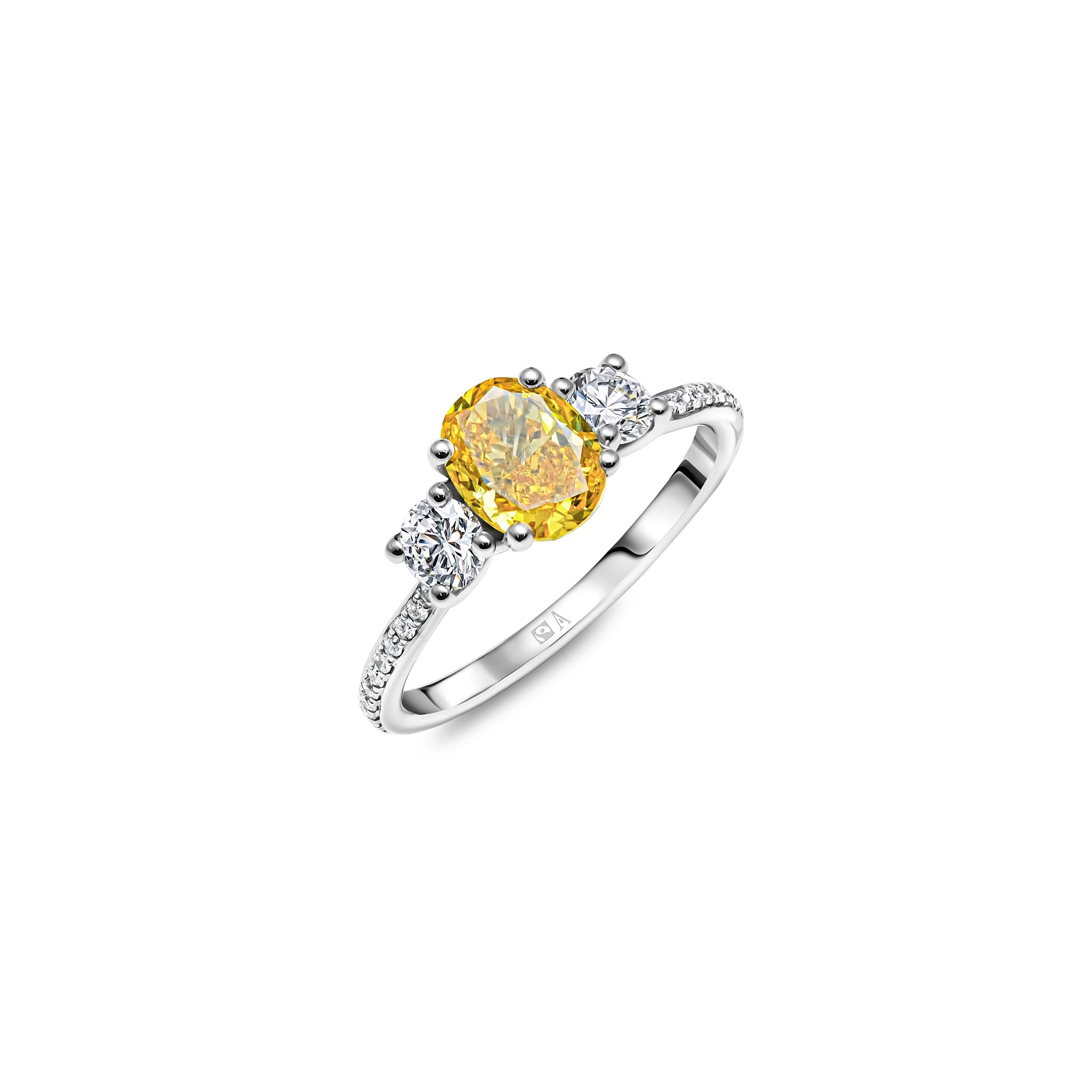 Three Little Sunbirds 1.00 carats - or blanc 18k