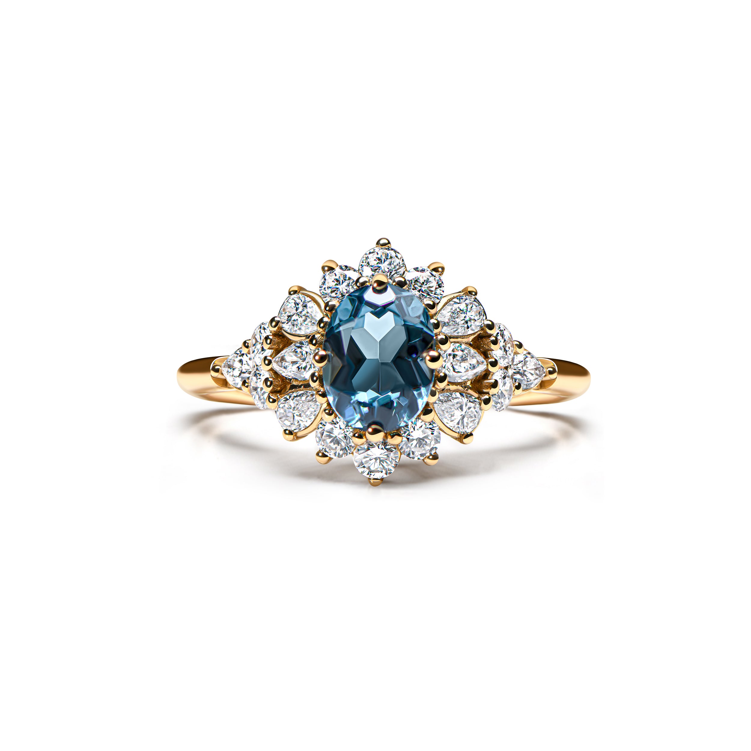 The fantastic Blooming Flower Oval - Gelbgold 18K