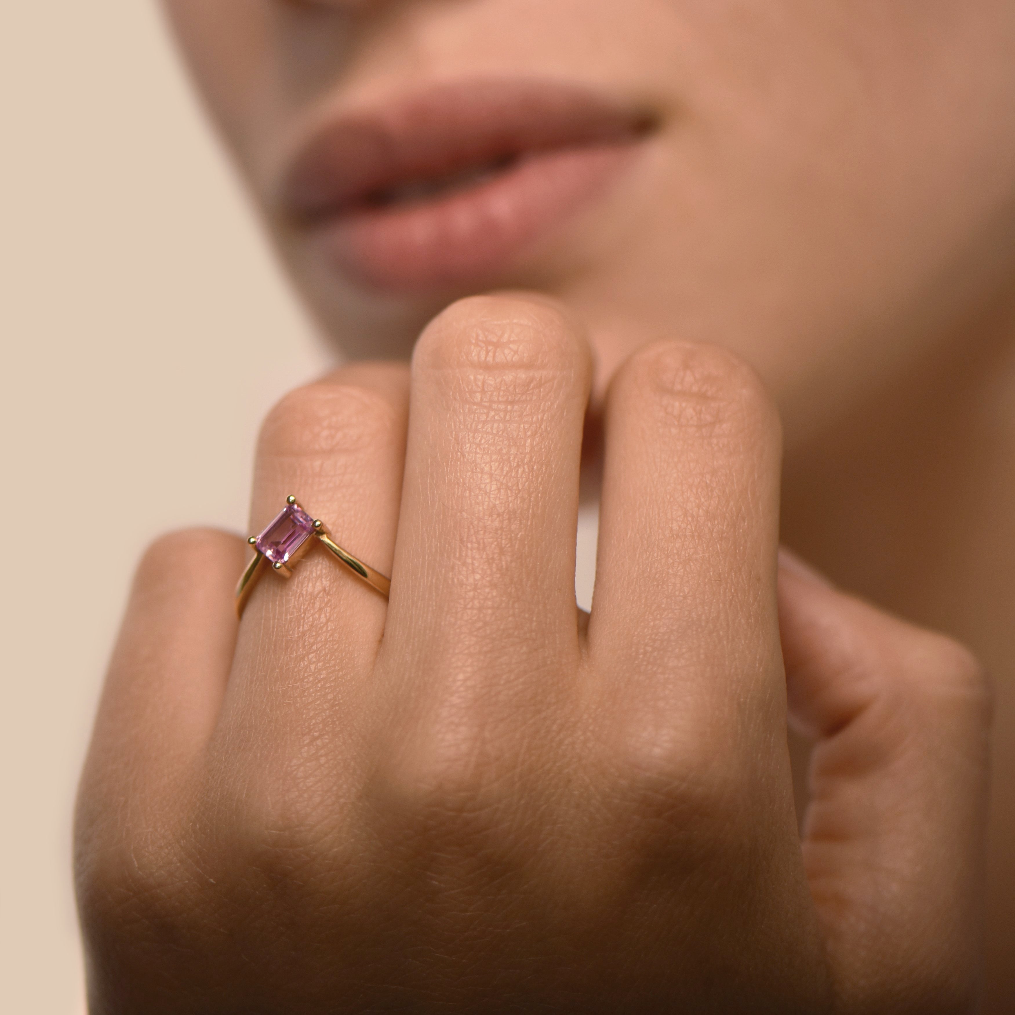 Ice Skating Girl medium M pink 0.75 carats - or janue 18k - AGUADEORO