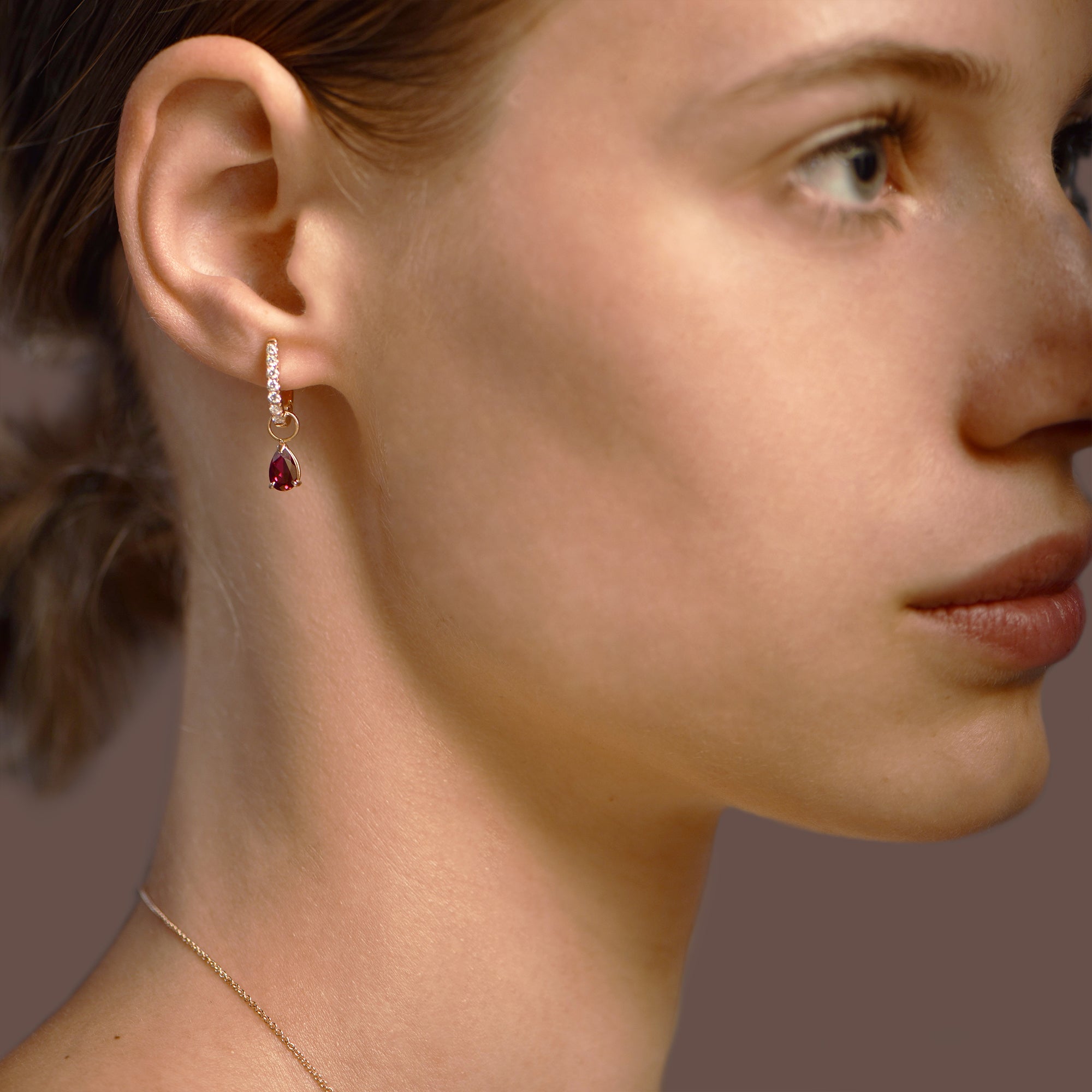 Boucles d'oreilles The Little Tear of Joy Ruby - or rouge 18k - AGUADEORO