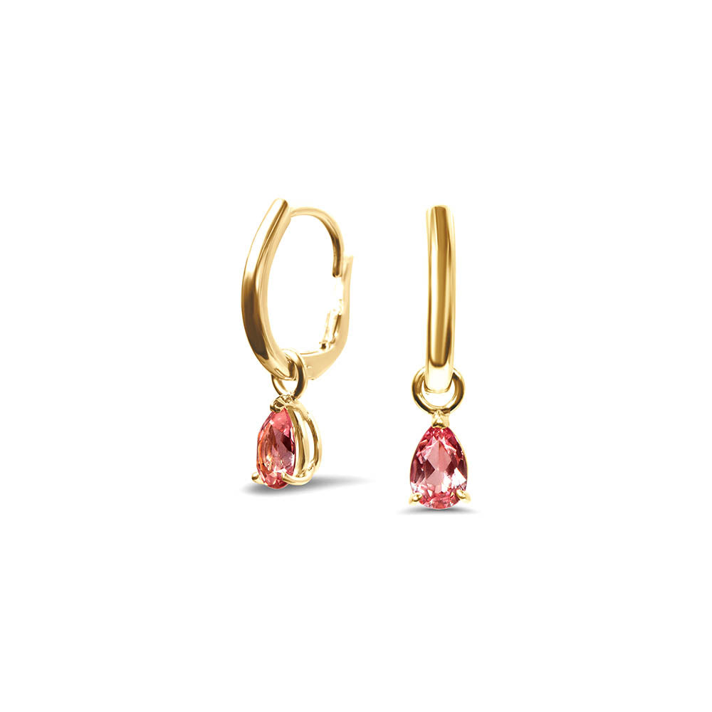 Boucles d'oreilles The Little Tear of Joy Pink Sapphire - or jaune 18k - AGUADEORO