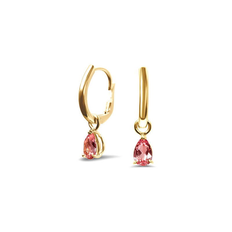 Earrings The Little Tear of Joy Pink Sapphire - Yellow Gold 18k