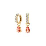Earrings The Little Tear of Joy Orange Sapphire - White Gold 18k 