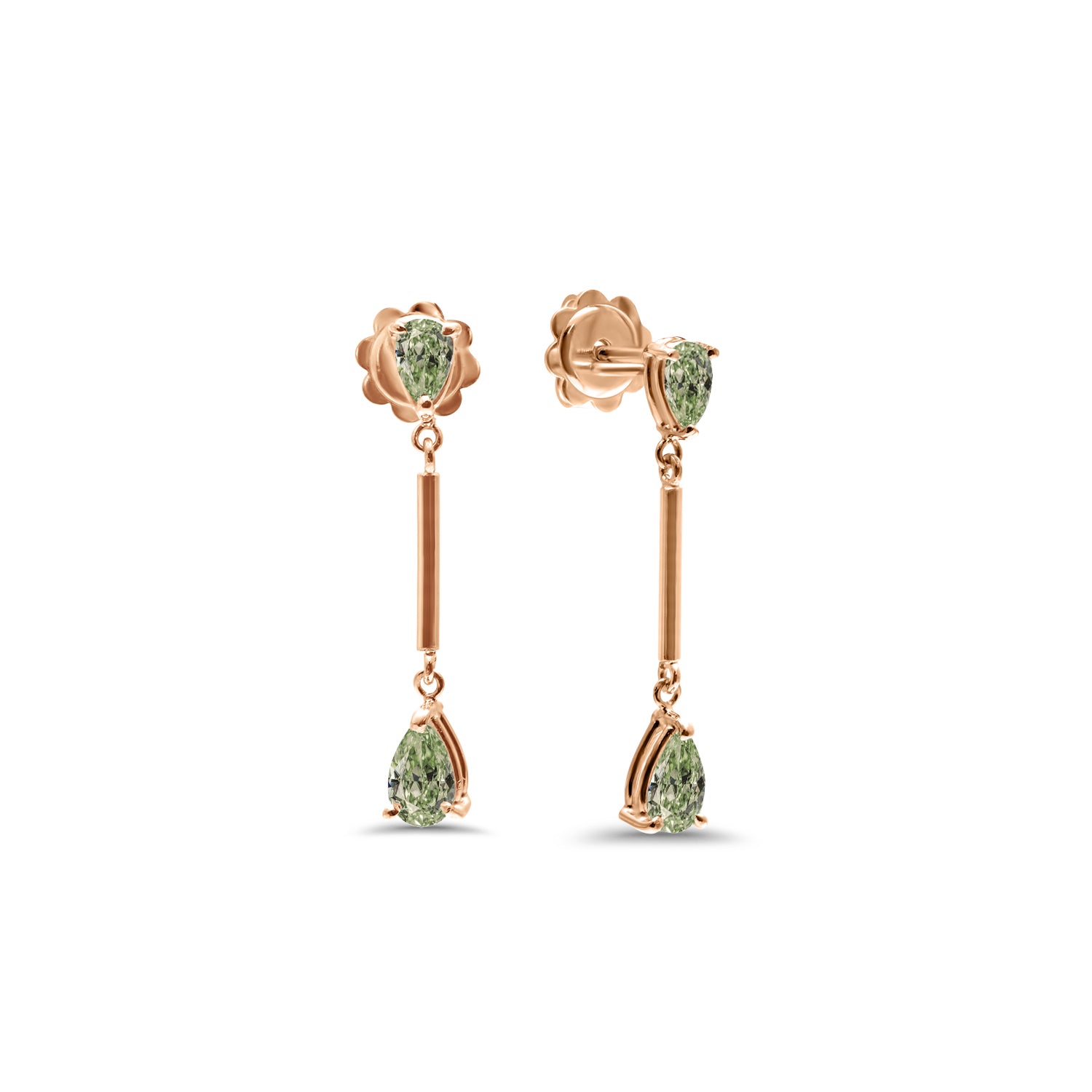 Boucles d'oreilles Ottava Alta Green - or rouge 18k - AGUADEORO