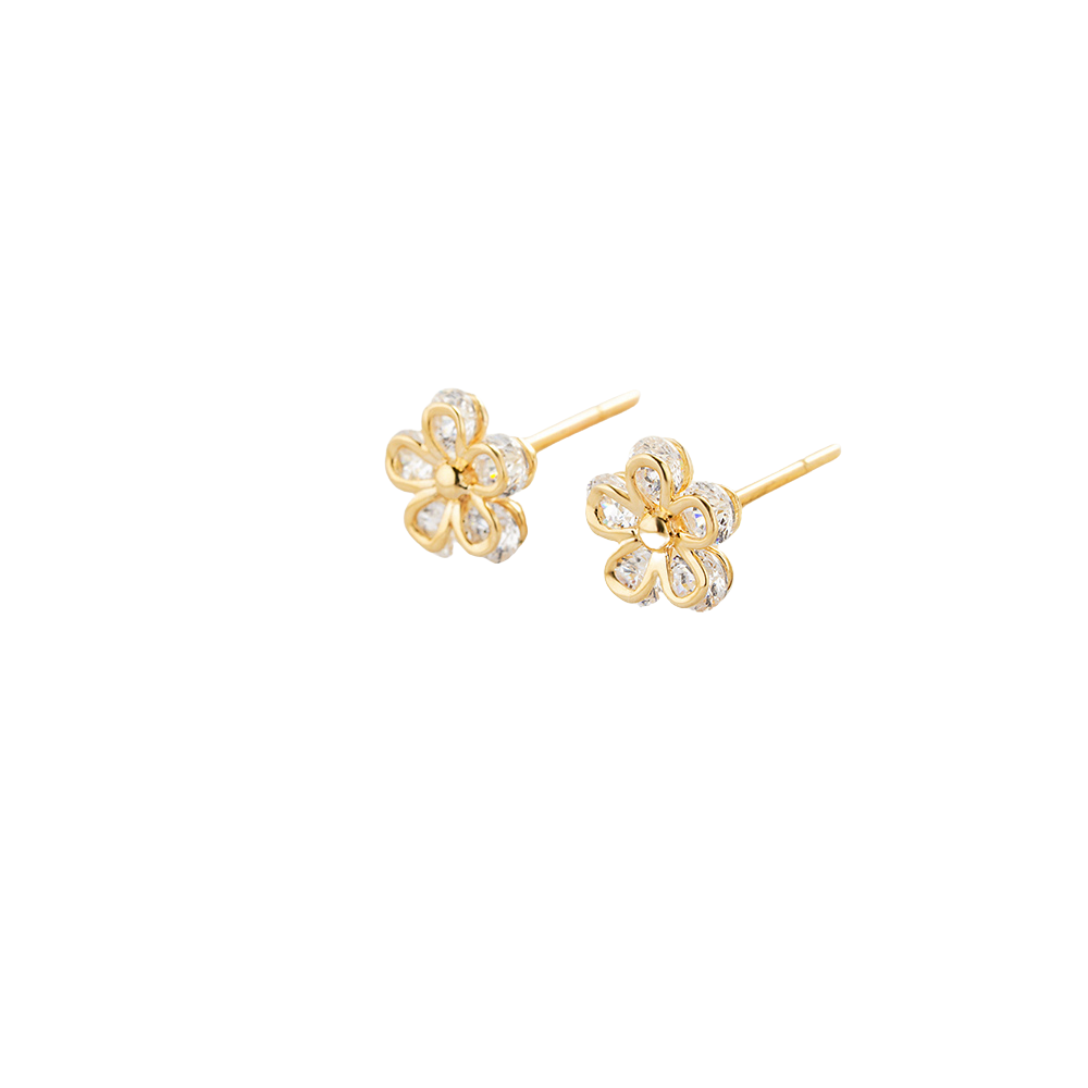 Ohrringe Flower - 18k Gelbgold