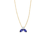 Collier The Little Bee blue  M - Or jaune 18k