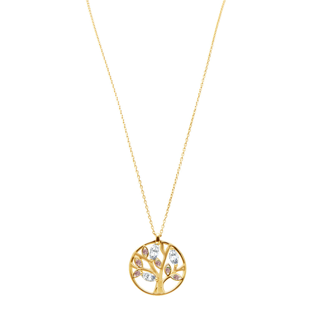 Collier Tree of Life rose- or jaune 18k - AGUADEORO