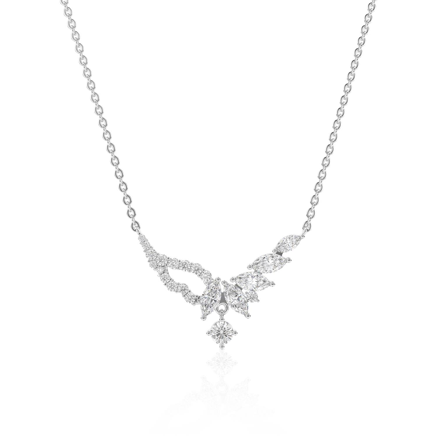 Collier Celestial Wings - 18k Weißgold