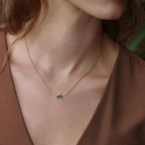 Collier The Little Bee M Emerald - or jaune 18k