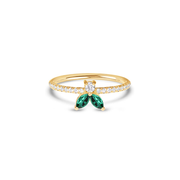 The Fancy Little Bee Emeraude 0.20 carats - or jaune 18k