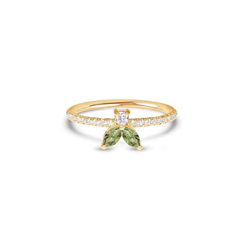 The Fancy Little Bee Tourmaline Vert antique 0.15 carats - or jaune 18k