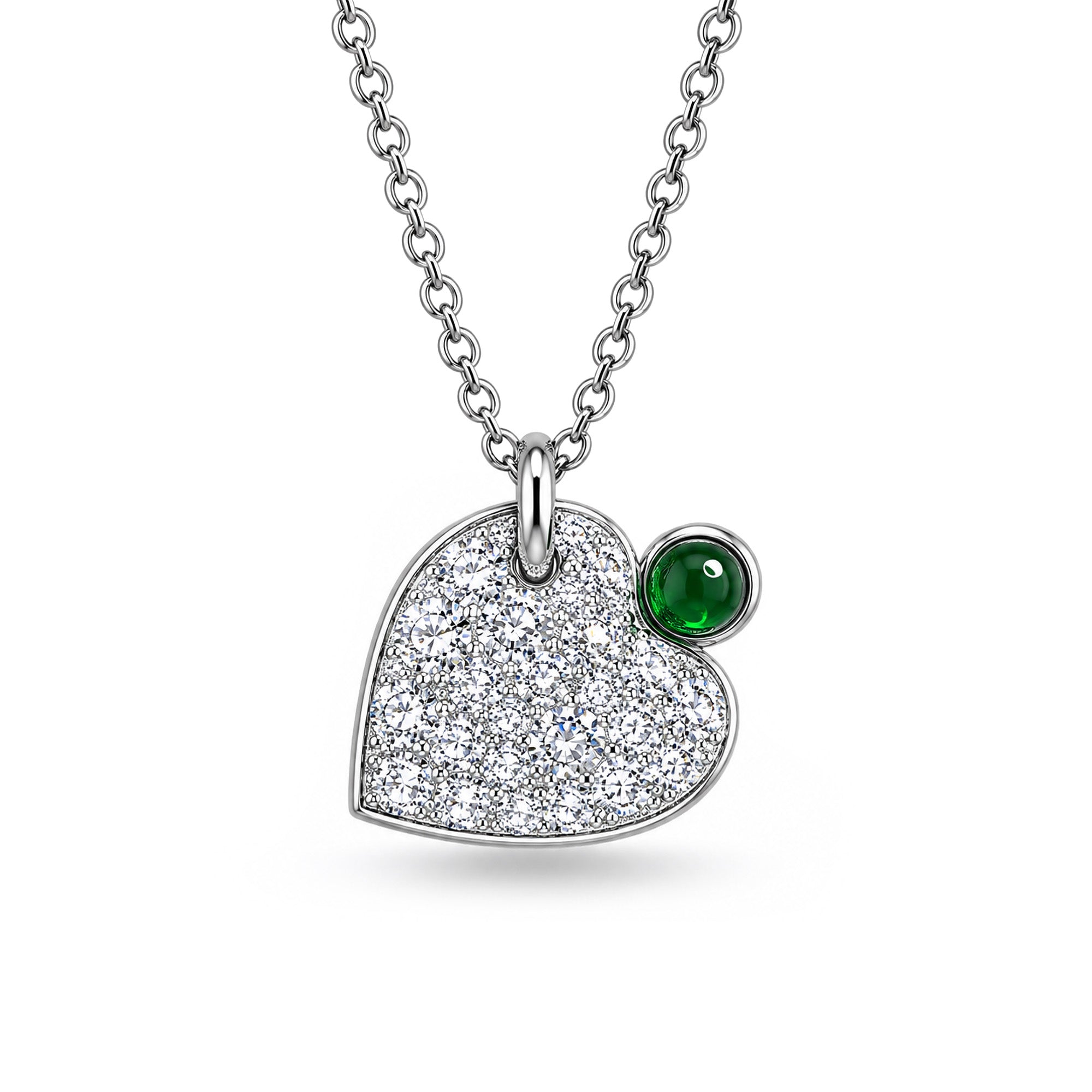Collier Wild Forest Herz - 18k Weißgold