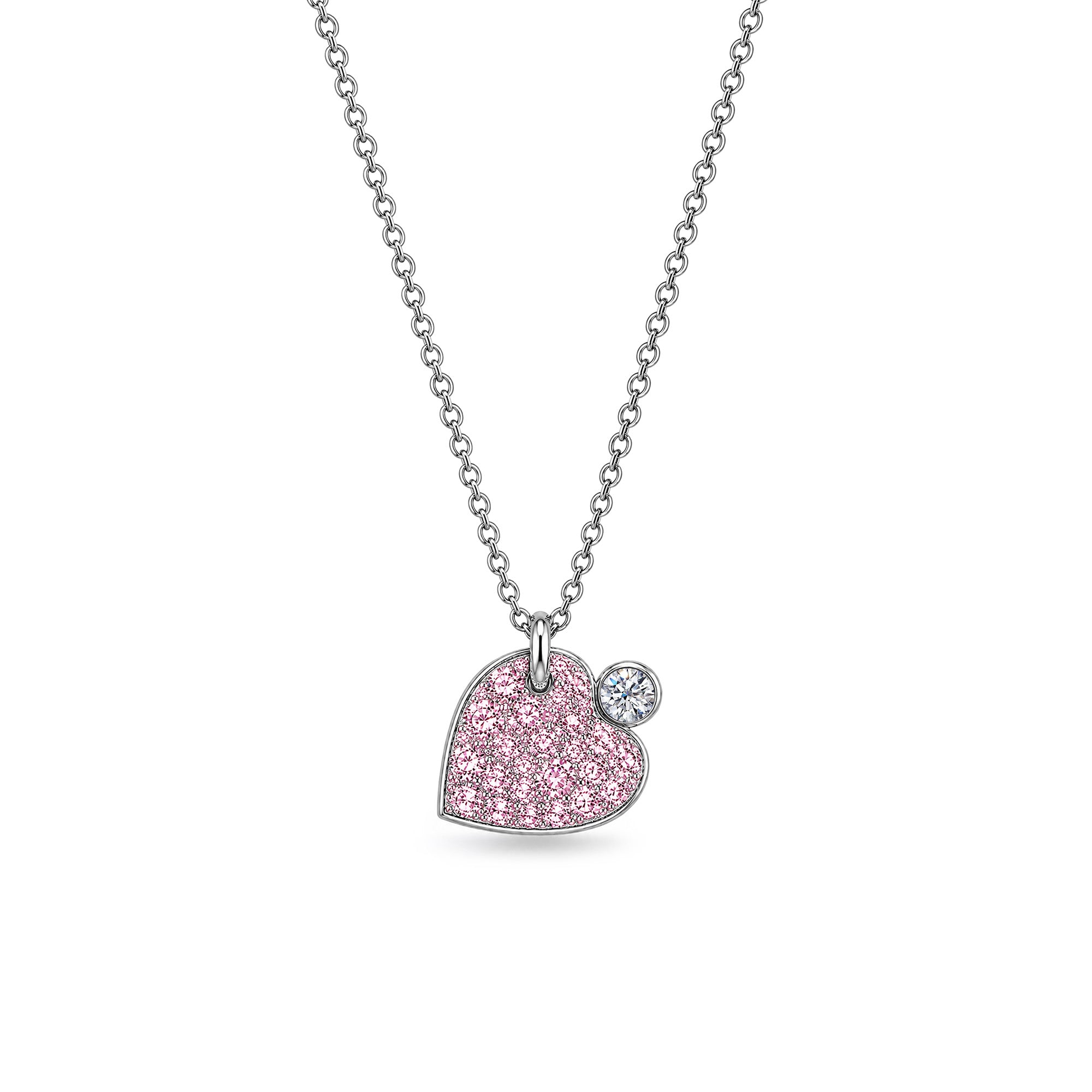 Collier Wild Forest Herz - 18k Weißgold