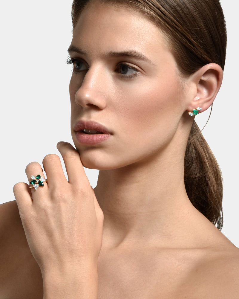 Boucles d'oreilles Wild Forest - or Jaune 18k