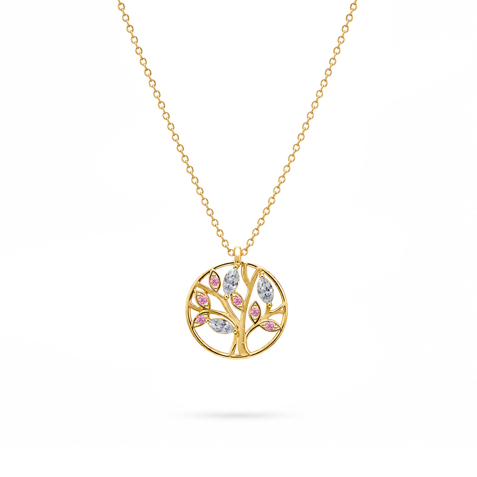 Necklace Tree of Life Rose - 18k yellow gold