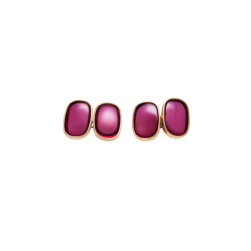 Cufflinks Ruby- 18 carat yellow gold