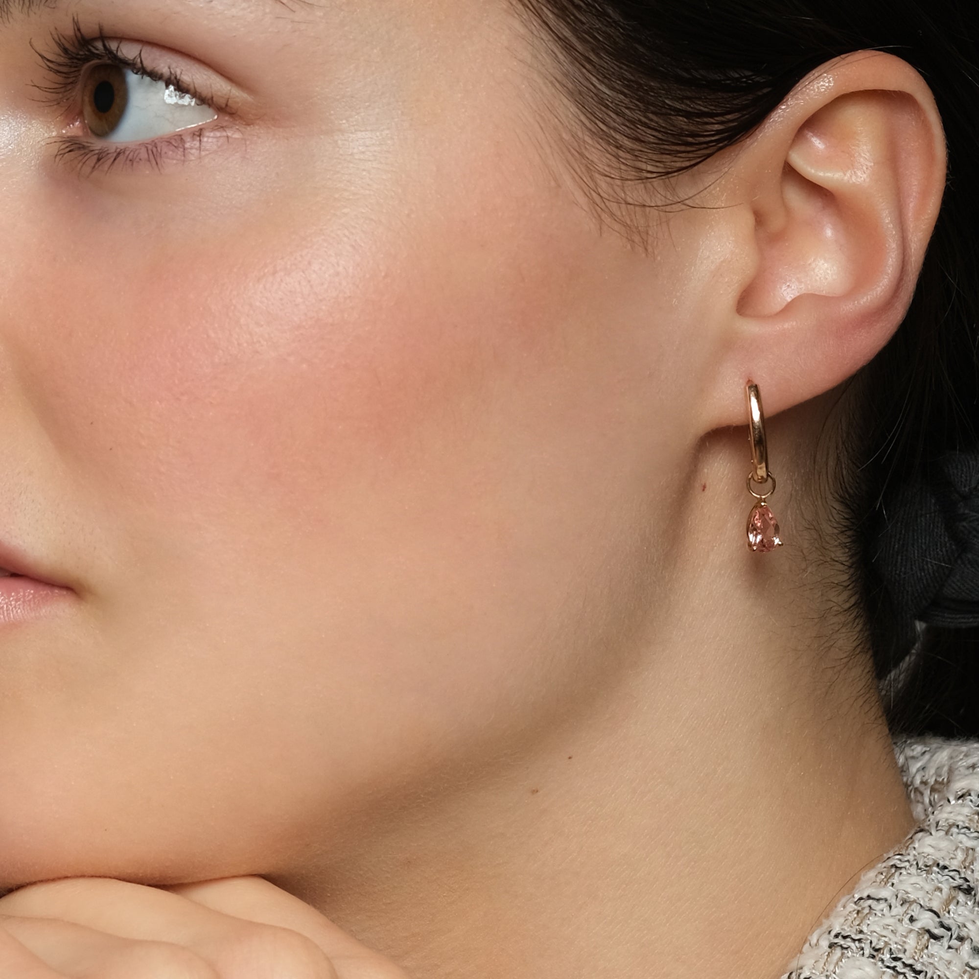 Boucles d'oreilles The Little Tear of Joy Pink Sapphire - or jaune 18k - AGUADEORO