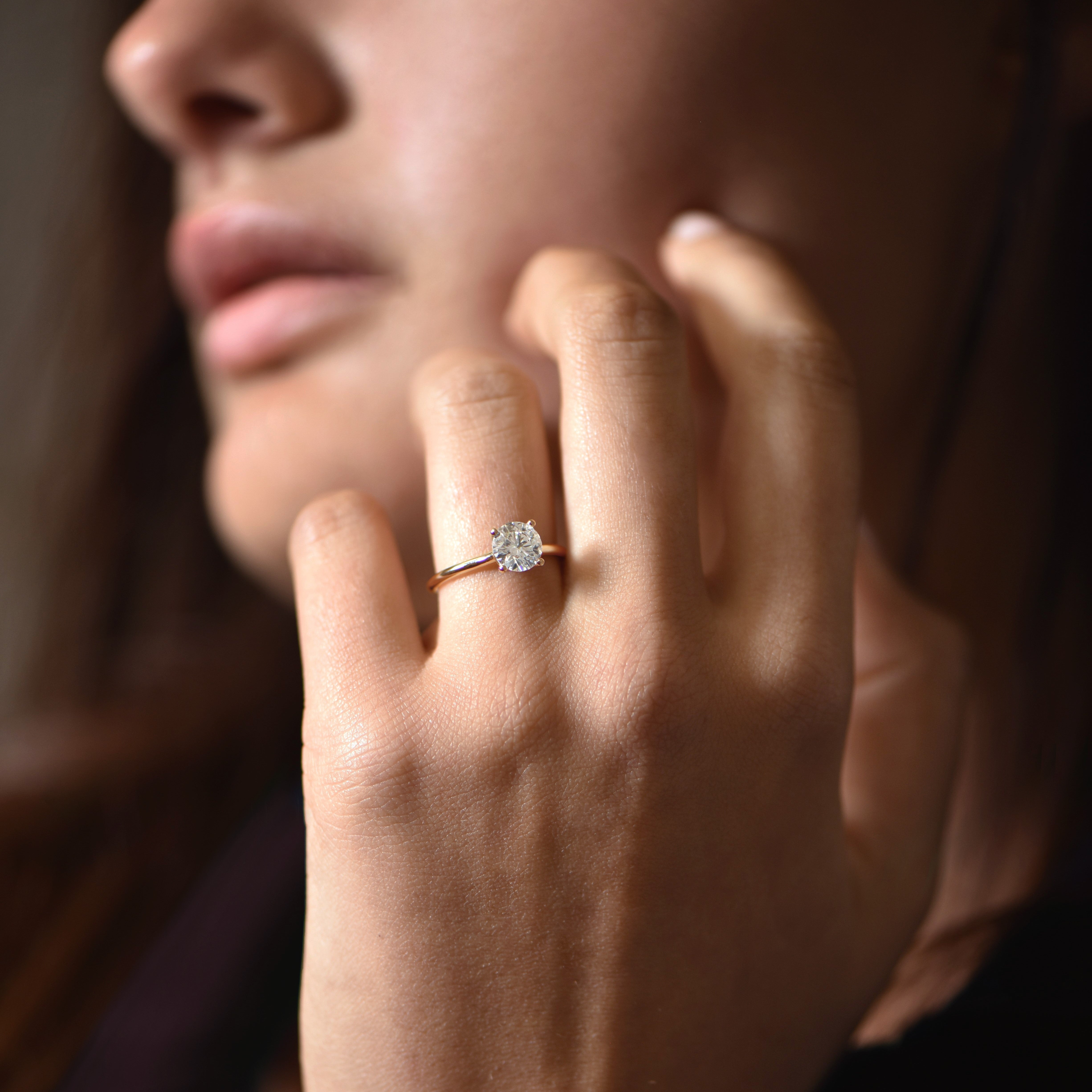 The V-Shape XL 1.00 carats - platine 950 - AGUADEORO