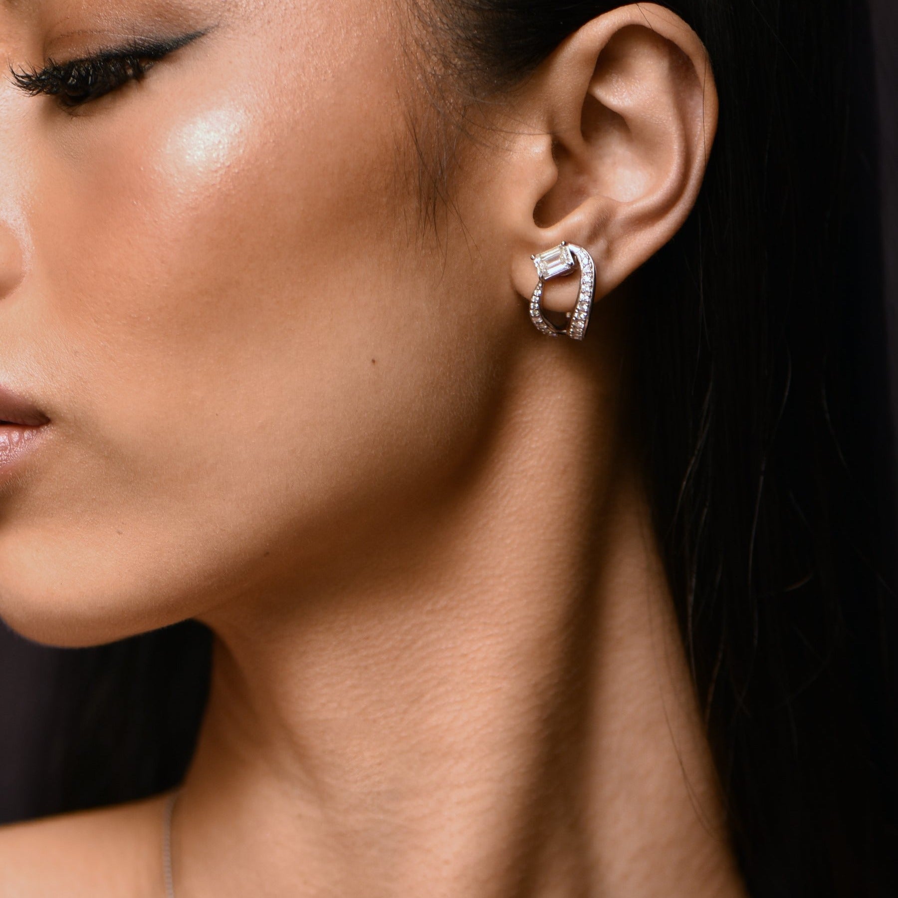 Boucles d'oreilles The Fancy Ice Skating Girl 1.00ct - platine 950 - AGUADEORO