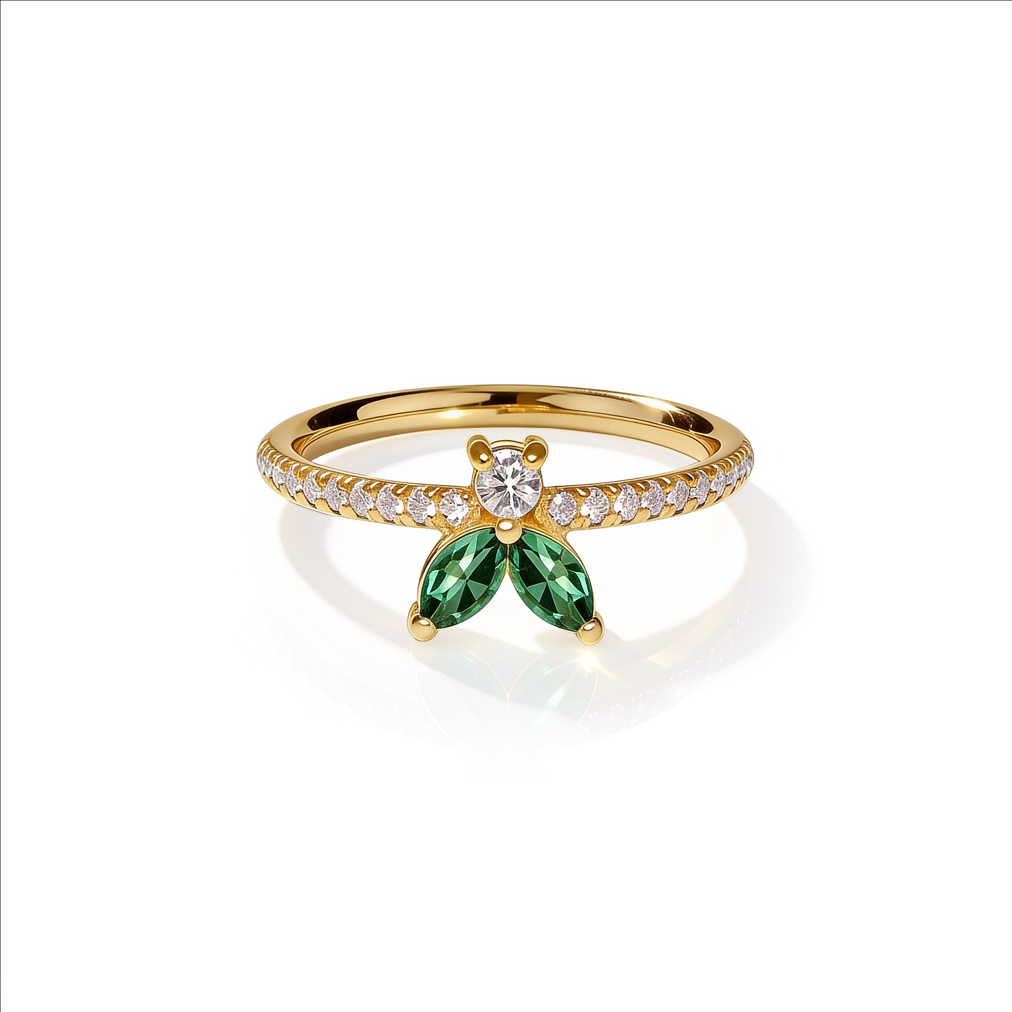 The Fancy Little Bee Tourmaline Vert antique - or jaune 18k