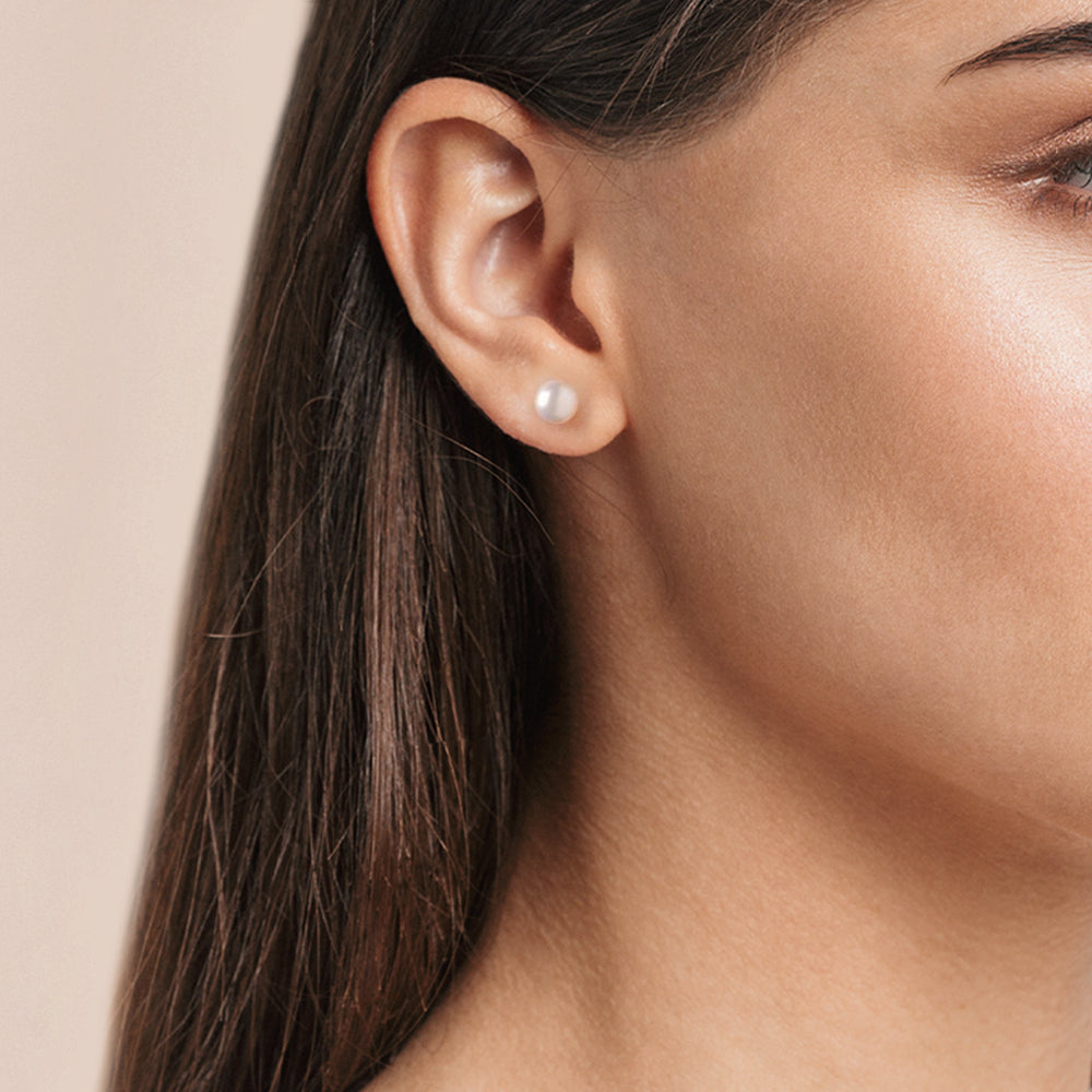Boucles d'oreilles Pearl - or blanc 18k - AGUADEORO