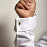 Cufflinks  Marquise Jade  - 18k Yellow gold